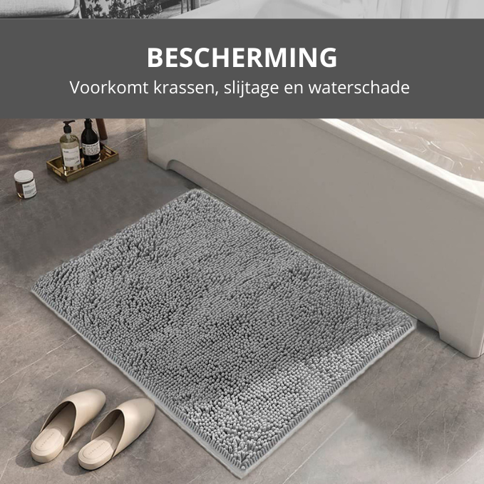 lichtgrijze antislip badmat 90x60cm voor een bad