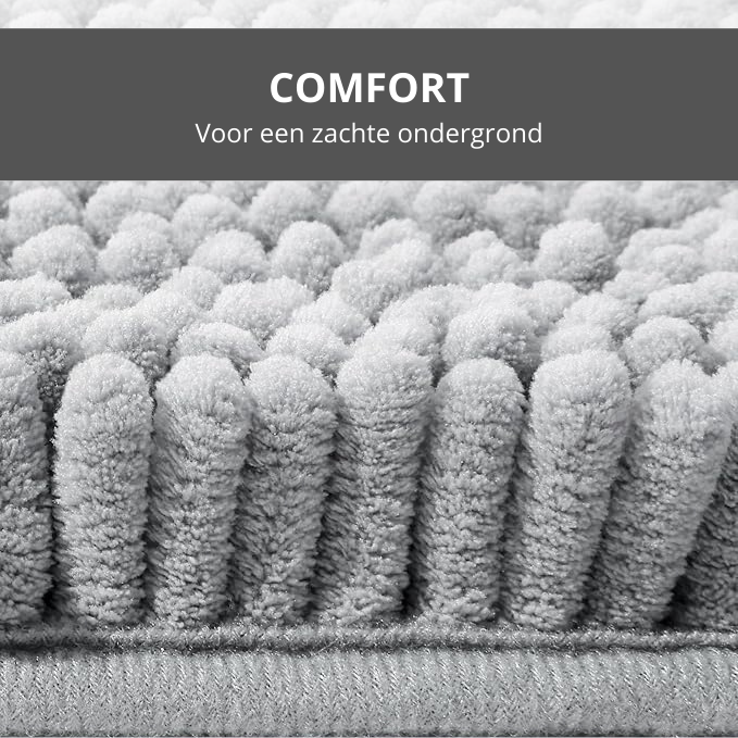 lichtgrijze antislip badmat 90x60cm comfort 