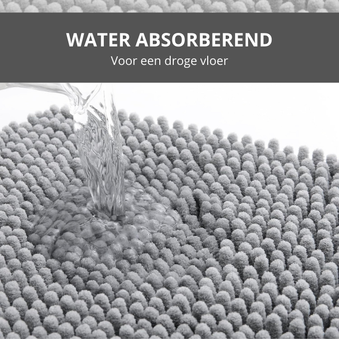 lichtgrijze antislip badmat 90x60cm water absorberend