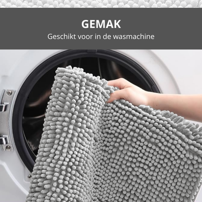 lichtgrijze antislip badmat 90x60cm  in de wasmachine