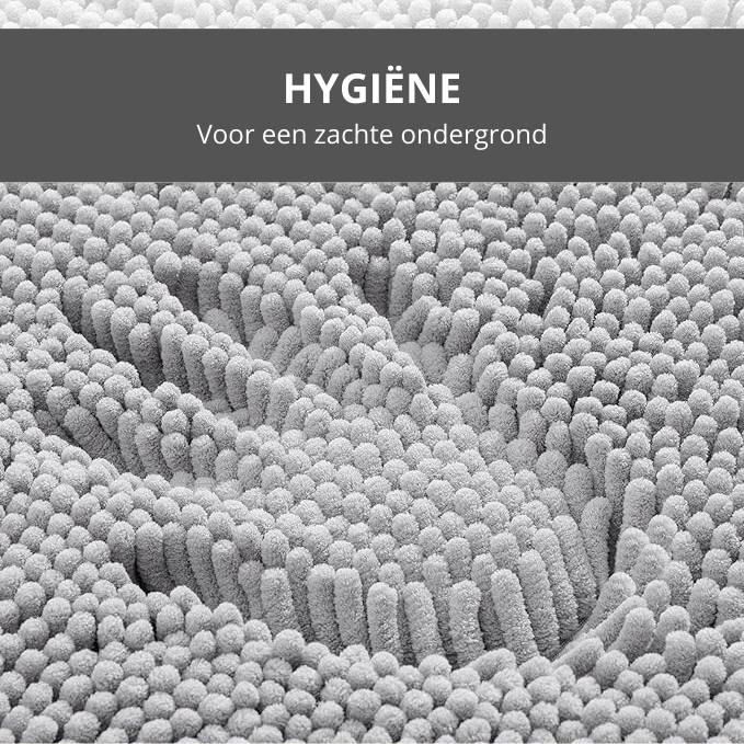 lichtgrijze antislip badmat 90x60cm hygiënisch